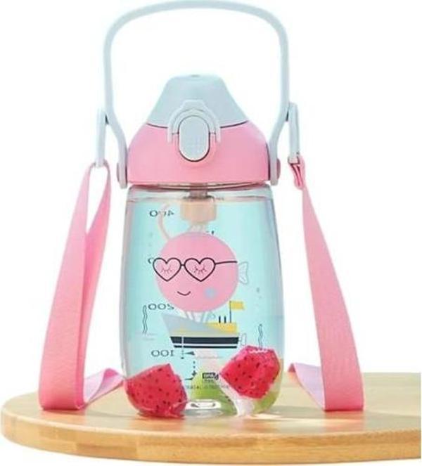 Uzspace Vagonlife Uzspace VGN2201 Pempe Pipetli 500 ml Boyun Askılı Tritan Çocuk Su Matarası -Kutulu - Image 1