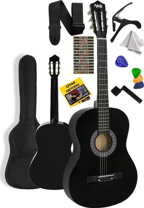 Midex CG-36BK Kaliteli 36 İnç 3/4 Junior Çocuk Gitarı 8-12 Yaş Arası (Çanta Askı Pena Metod) - Image 1