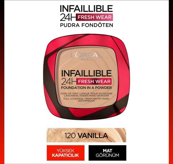 L'Oréal Paris Infaillible 24H Fresh Wear Pudra Fondöten 120 Vanilla - Image 1