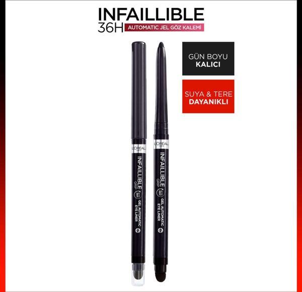 L'Oréal Paris Infaillible Automatic Jel Göz Kalemi - Mat Siyah - Image 1