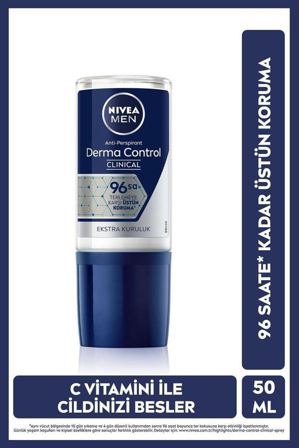 MEN Derma Control Clinical Erkek Roll-on Deodorant 50 ml,96 Saat Anti-perspirant Koruma - Image 1