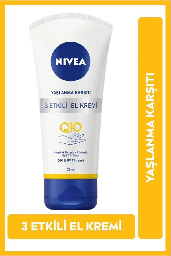 Q10 Yaşlanma Karşıtı 3 Etkili El Bakım Kremi 75ml, UV Filtresi, Nemlendirici, Cilt Tonu Eşitleyici - Image 1