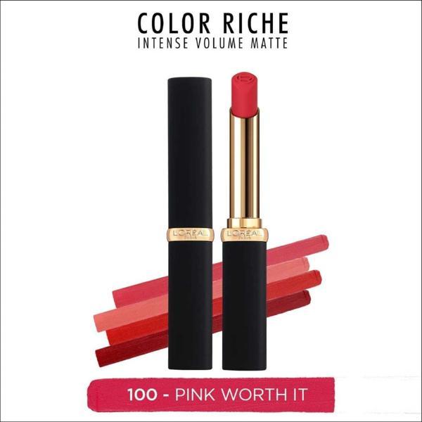L'Oréal Paris Color Riche Colors of Worth Intense Volume Matte Ruj - 100 Pink Worth It - Image 1