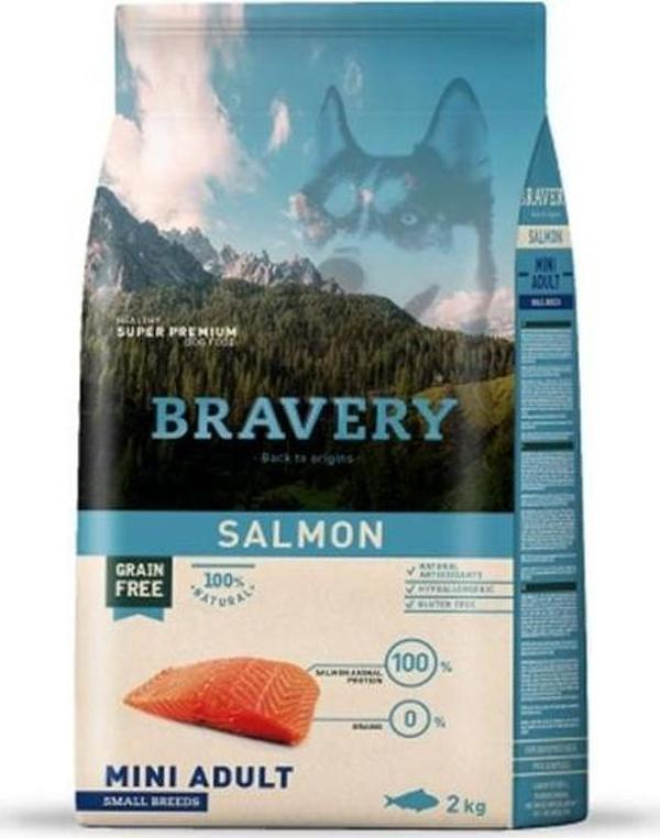 Bravery Küçük Irk Somonlu Tahılsız Yetişkin Köpek Maması 2 Kg - Image 1