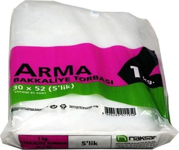 ARMA ŞEFFAF Bakkaliye torbası (poşeti) 5'lik    30 x 52 - Image 1