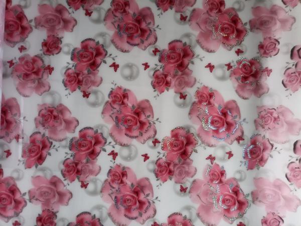 ŞEFFAF DESENLİ MASA ÖRTÜSÜ 1,7 mm 80 cmx 100 cm Pvc Kaymaz Masa Örtüsü - Image 1