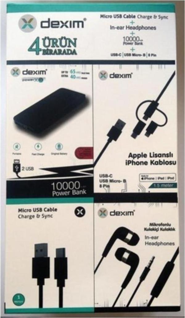 Dexim Powerbank Kulaklık Kablo Set - Image 1