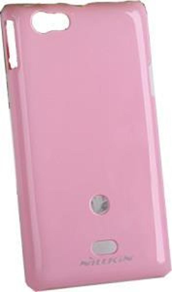 Nillkin Xperia Miro ile Uyumlu Parlak Sert Kauçuk Kılıf Pembe - Image 1
