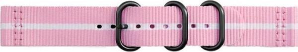 Strap Studio Galaxy Watch 42 mm ve Gear Sport ile Uyumlu Premium Nato Kayış Pembe/Beyaz - Image 1