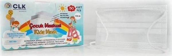 CLK 3 Katlı Cerrahi Çocuk Maskesi 50Li - Image 1