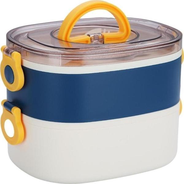 Vagonlife 1200 ml Çift Renkli Lunchbox Yeni Koleksiyon 2 Katlı Çelik Sefer Tası Yemek Kutusu - Image 1