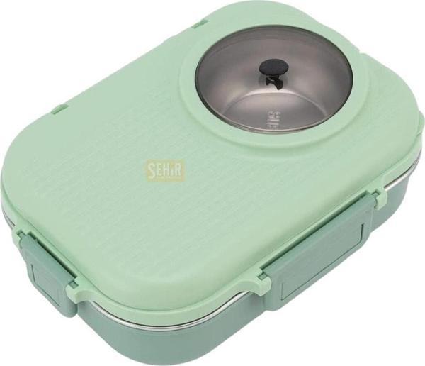 Vagonlife Bento 1100ml Lunchbox Yeni Koleksiyon Tek Katlı Çelik Sefer Tası Kaseli Yemek Kutusu - Image 1