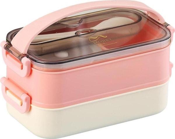Vagonlife Bento 1200ml Lunchbox Yeni Koleksiyon 2 Katlı Çelik Sefer Tası Yemek Kutusu - Image 1