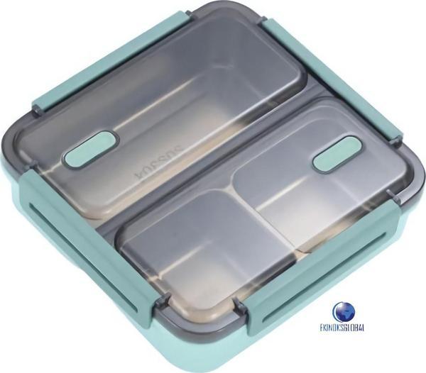 Vagonlife Taşınabilir Üç Bölmeli 304 Paslanmaz Çelik Çocuk Öğrenci Ve Ofis Için Yemek Kutusu Sefer Tası 950ml - Image 1