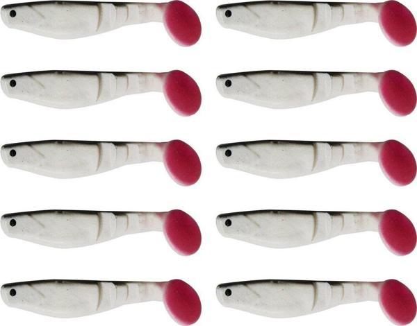 Solano Fishing Siyah-Beyaz Silikon Sahte Balık, Balık Yemi 5,5 Cm 10'Lu Paket - Image 1