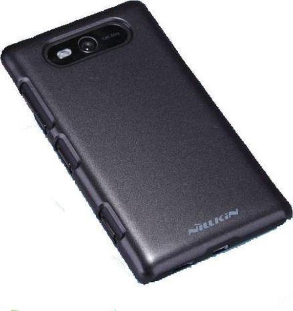 Nillkin Lumia 820 ile Uyumlu Parlak Sert Kauçuk Kılıf Siyah - Image 1