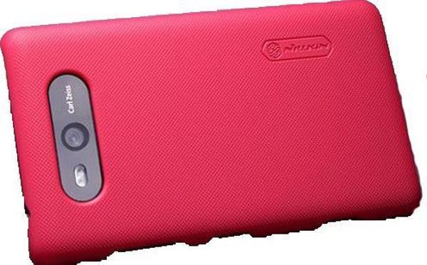 Nillkin Lumia 820 ile Uyumlu Sert Kauçuk Kılıf Kırmızı - Image 1