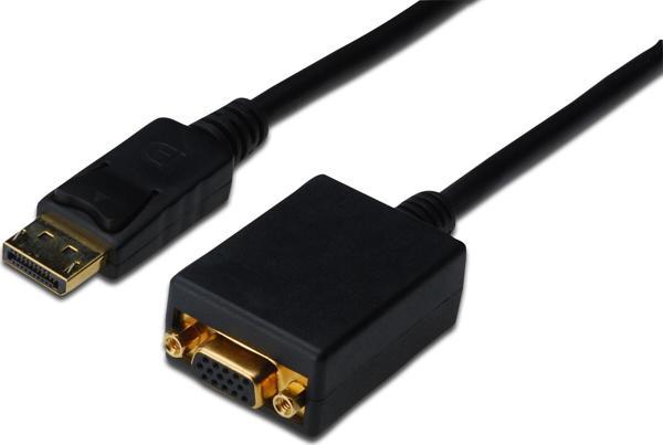 DisplayPort (DP) &lt;-&gt; VGA Adaptörü, DP Erkek - HD15 Dişi, 0.15 metre, kilit mekanizmalı, DP 1.2 - Image 1