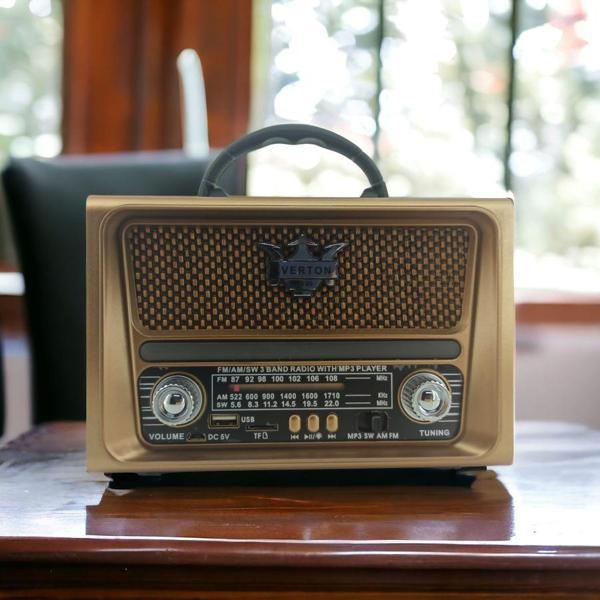 Nostaljik Görünümlü USB SD AUX Bluetooth Destekli Şarjlı Radyo RT-780 - Image 1