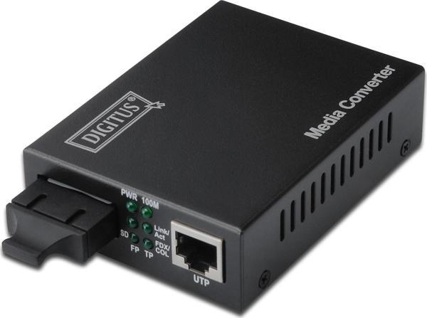 Digitus Media/Rate Converter, 10/100Base-TX - 100Base-FX (Singlemode 20 km, SC) - Image 1