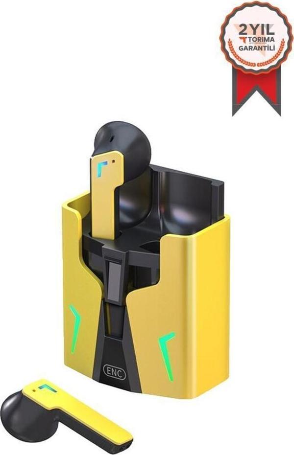 Fineblue KingKong BT5.2 TWS kulakiçi çift modlu ENC Dokunmatik Kontrollü Kablosuz Bluetooth Oyun Kulaklığı Sarı - Image 1