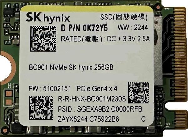 SK Hynix BC901 256GB M.2 2230 NVMe SSD - Image 1
