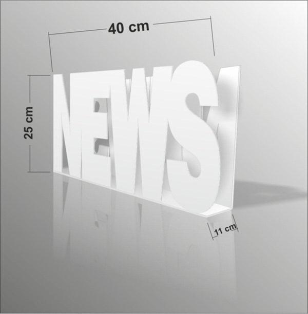 M3Decorium 40X25Cm Beyaz News Yazılı Gazetelik Broşürlük İnsörtlük Dergilik - Image 1