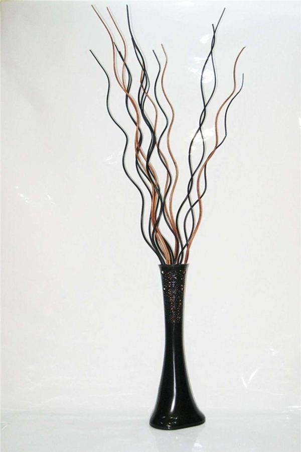 M3Decorium 60 Cm Siyah Desenli Vazo 10 Adet Siyah 5 Adet Kahve Dal - Image 1
