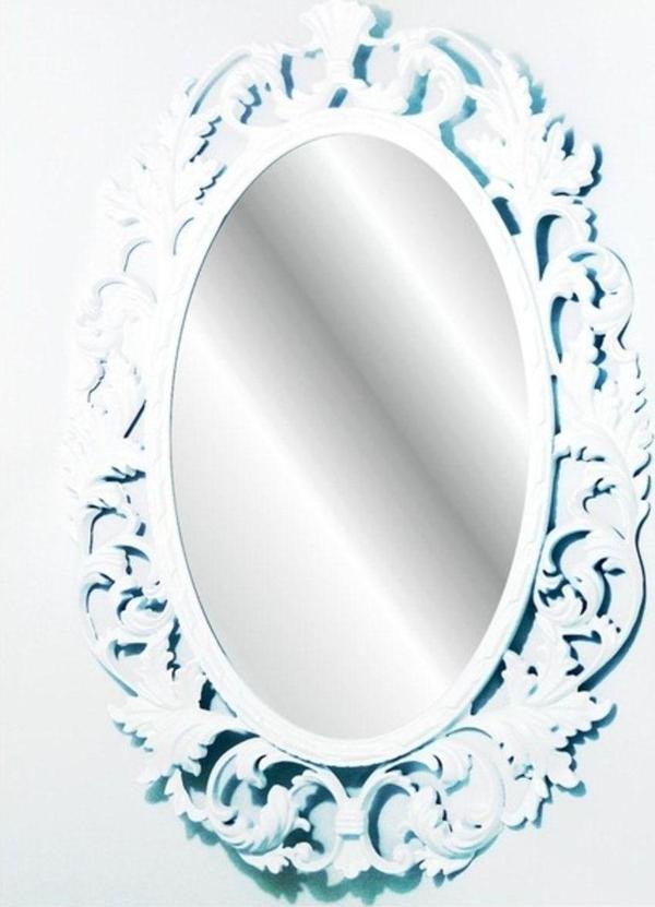 M3Decorium Antik 103 Cm Oymalı Desenli Rustik Beyaz Çerçeveli Askılı Boy Banyo Lavabo Antre Duvar Aynası - Image 1