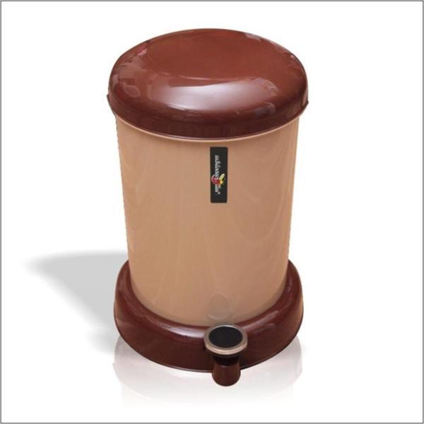 M3Decorium Büyük 11 Lt. Pedallı 55cm Siyah Ev Ofis Mutfak Banyo Masaaltı Kapı Arkası Saplı Kovalı Çöp Kovası - Image 1