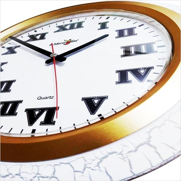 M3Decorium Büyük 35 Cm Çatlatma Beyaz Çerçeve Roma Rakkamlı Akrilik Bombe Camlı Sessiz Çalışan Duvar Saati - Image 1