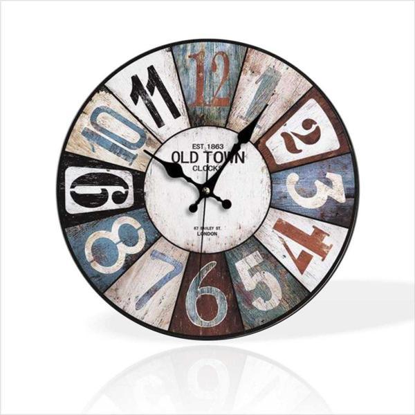 M3Decorium Büyük 35 Cm Yuvarlak Dart Hedef Tahtası Desenli Sessiz Saniye Bombe Camlı Ev Ofis Okul Duvar Saati - Image 1