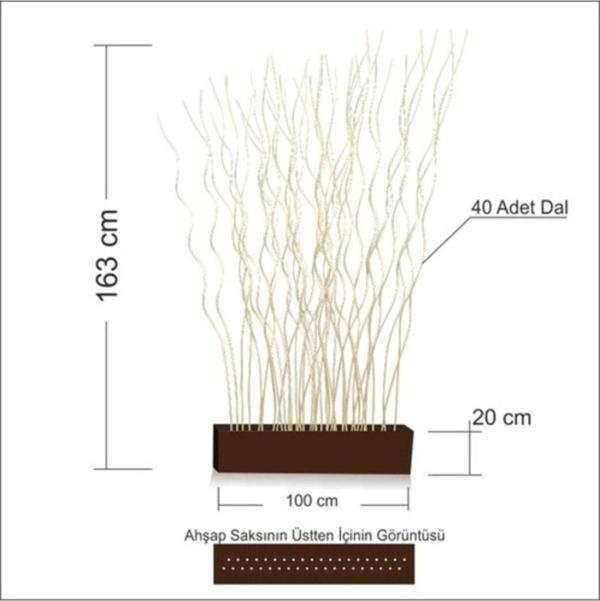 M3Decorium Doğal Dallarla Tasarlanmış 160 Cm Oda Seperatör Bölme Paravan - Image 1