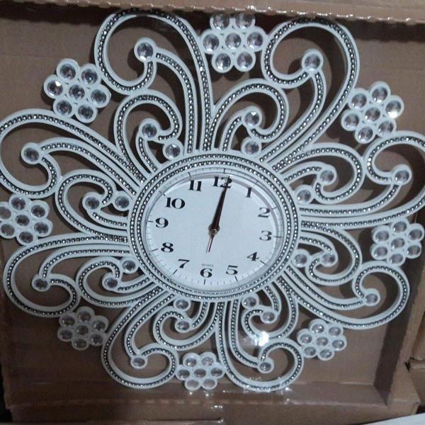 M3Decorium En Kaliteli Ayna Çok Taşlı Özel Tasarım Gösterişli Duvar Saati - Image 1