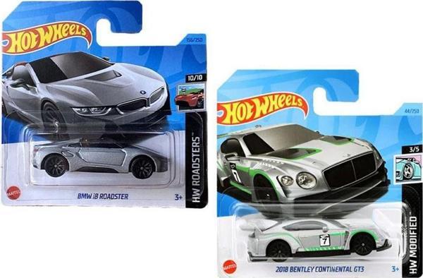 Hot Wheels 2 Araç Set - Bmw i8 Roadster & 2018 Bentley Continental Gt3 (1/64) - Image 1