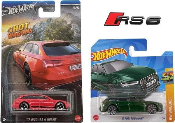 Hot Wheels '17 Audi RS 6 Avant 2 Araç Set - Yeşil & Kırmızı (1/64) - Image 1