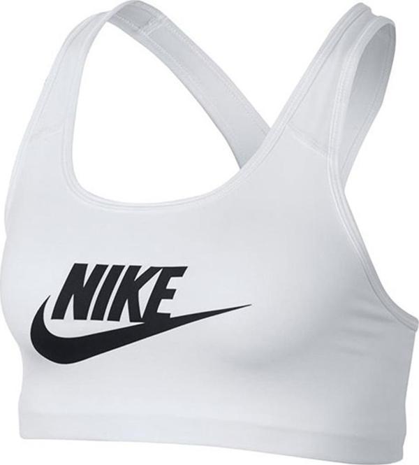 Nike Swoosh Futura Bra 899370-100 Kadın Beyaz Sporcu Sütyeni - Image 1