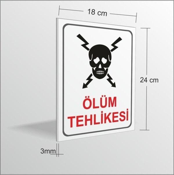 M3Decorium 18 x 24 cm. Ölüm Tehlikesi Yüksek Voltaj Ikaz Levhası 3 mm Kalınlık - Image 1