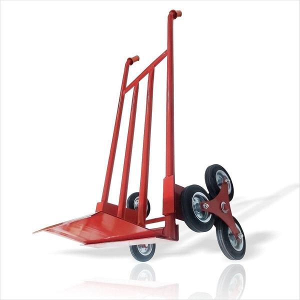 M3Decorium En Sağlam Kaliteli Kırmızı 6 Teker Gelişine Merdiven Inebilen El Yük Taşıma Arabası Çekçek Çeksür - Image 1