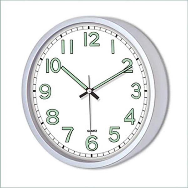 M3Decorium Sessiz Çalışan Duvar Saati Fosforlu Beyaz 22 Cm - Image 1