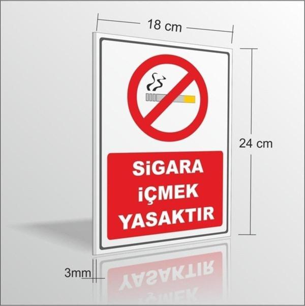 M3Decorium Sigara Içmek Yasaktır Içilmez Uyarı Ve Ikaz Levhası 18 x 24 cm 3 mm - Image 1