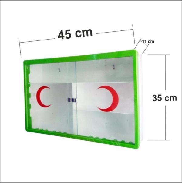 M3Decorium Sürgülü Camlı Kapaklı Steril İlk Yardım Sağlık Ecza Kutusu Dolabı - Image 1