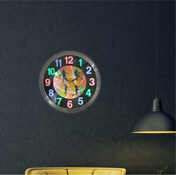 M3Decorium Tüm Gece Karanlıkta Görünen Işıklı Fosforlu Led Lambalı 40 Cm Metal Aluminyum Kasa Camlı Duvar Saati - Image 1