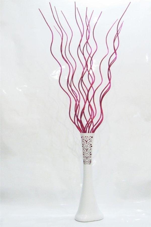 M3Decorium Uzun Desenli Vazo Ve 20 Adet Fuşya Renkli Dal 60 cm. - Image 1
