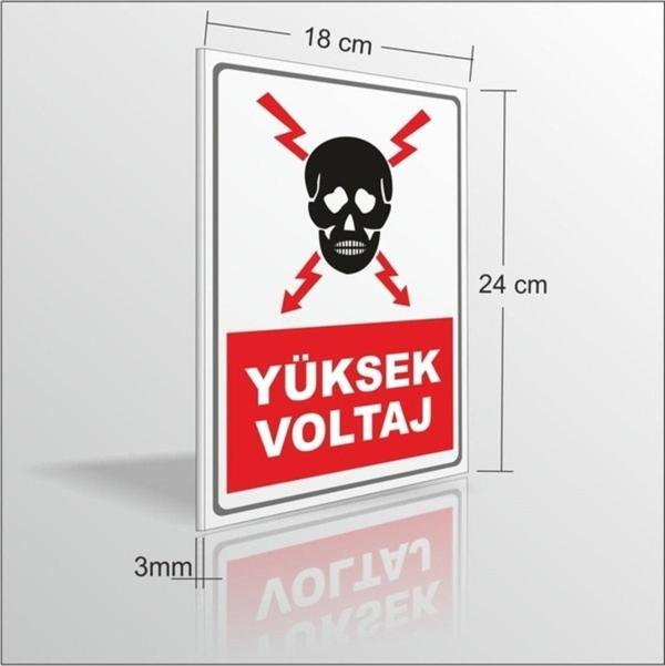 M3Decorium Yüksek Voltaj Ikaz Ve Uyarı Levhası 18 x 24 cm 3 mm Suya Dayanıklı - Image 1