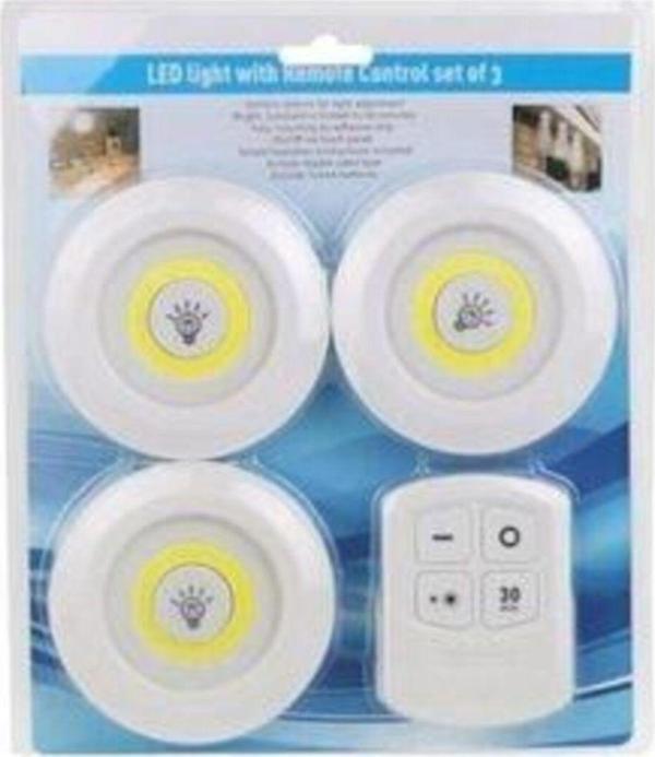 Demirhan Uzaktan Kumandalı 3 Lü Spot Led Lamba Kablosuz Pilli Işıldak T1240 - Image 1