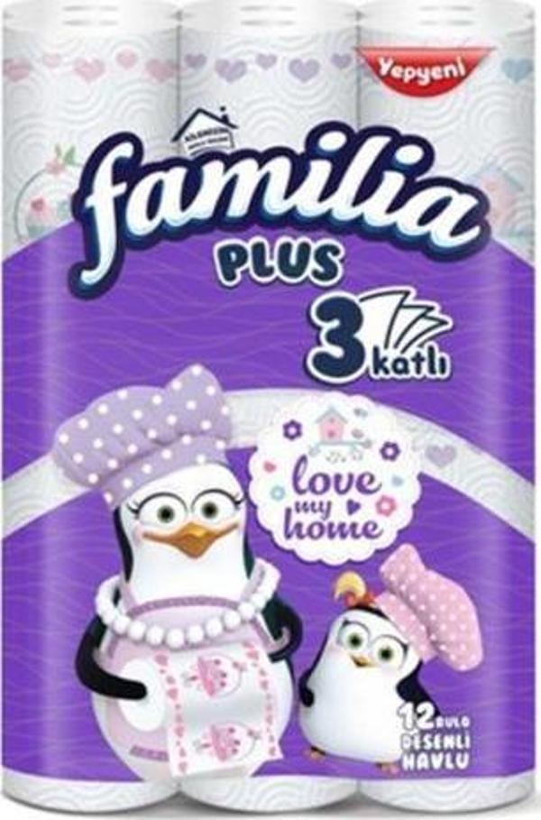 Familia Kağıt Havlu 12'li 3 Katlı Desenli - Image 1
