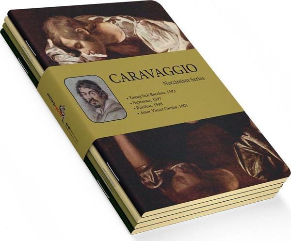 Caravaggio 4'lü Defter Seti 1 - Narcissism Series - Çizgisiz - 48 Sayfa - 10,5x14cm - Image 1