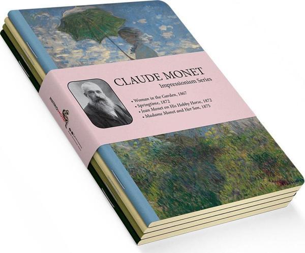 Claude Monet 4'lü Defter Seti - Impressionism Series - Çizgisiz - 64 Sayfa - 10,5x14cm - Image 1