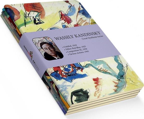 Wassily Kandinsky 4'lü Defter Seti - Great Synthesis Series - Çizgisiz - 64 Sayfa - 14x21cm - Image 1